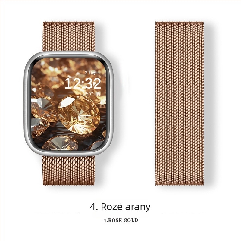 Outsmart Milanese rozsdamentes acél mágneses csatos karpánt Apple Watchhoz (18-22 mm)