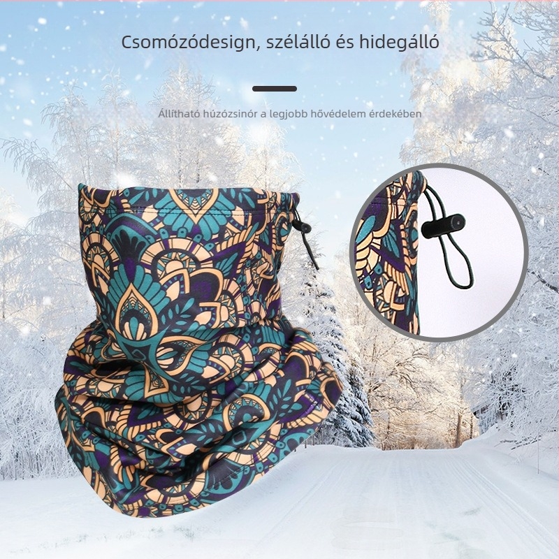 Kültéri kerékpáros maszk, uniszex, poliészter anyagú, szélvédett és fagyálló védelem, Moonbeam Bear