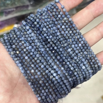 Sárga jáde kő facettált golyóskák – 2/3/4 mm, DIY ékszer alkatrészek