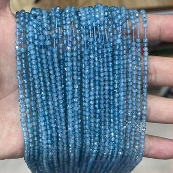 Sárga jáde kő facettált golyóskák – 2/3/4 mm, DIY ékszer alkatrészek