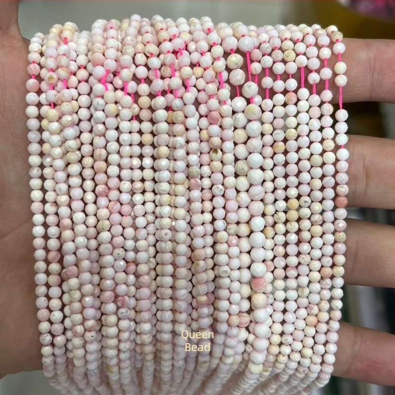 Sárga jáde kő facettált golyóskák – 2/3/4 mm, DIY ékszer alkatrészek