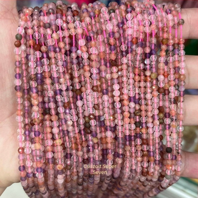 Sárga jáde kő facettált golyóskák – 2/3/4 mm, DIY ékszer alkatrészek