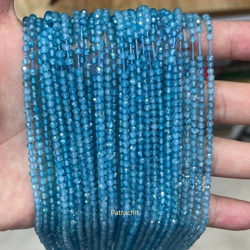 Sárga jáde kő facettált golyóskák – 2/3/4 mm, DIY ékszer alkatrészek