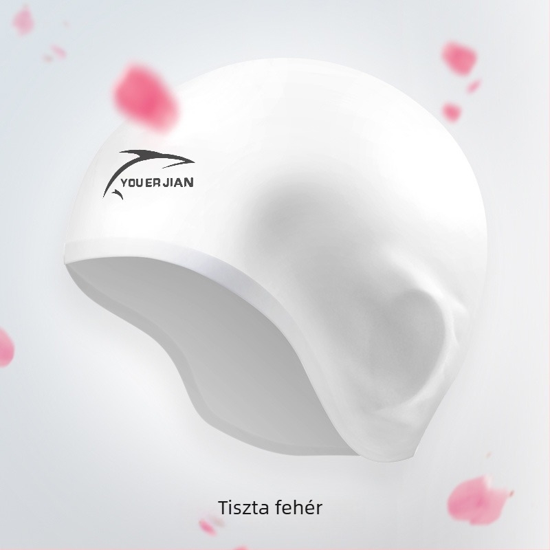 Szilikon úszósapka, lazán illeszkedő, uniszex felnőtteknek, hosszú hajhoz, fülvédelmi funkció