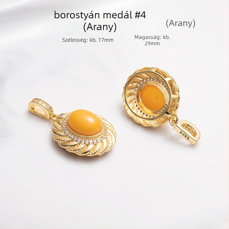S925 ezüst berakásos borostyán medálos nyaklánc, geometriás kialakítás, Xingyu Jewelry, könnyű luxus stílus