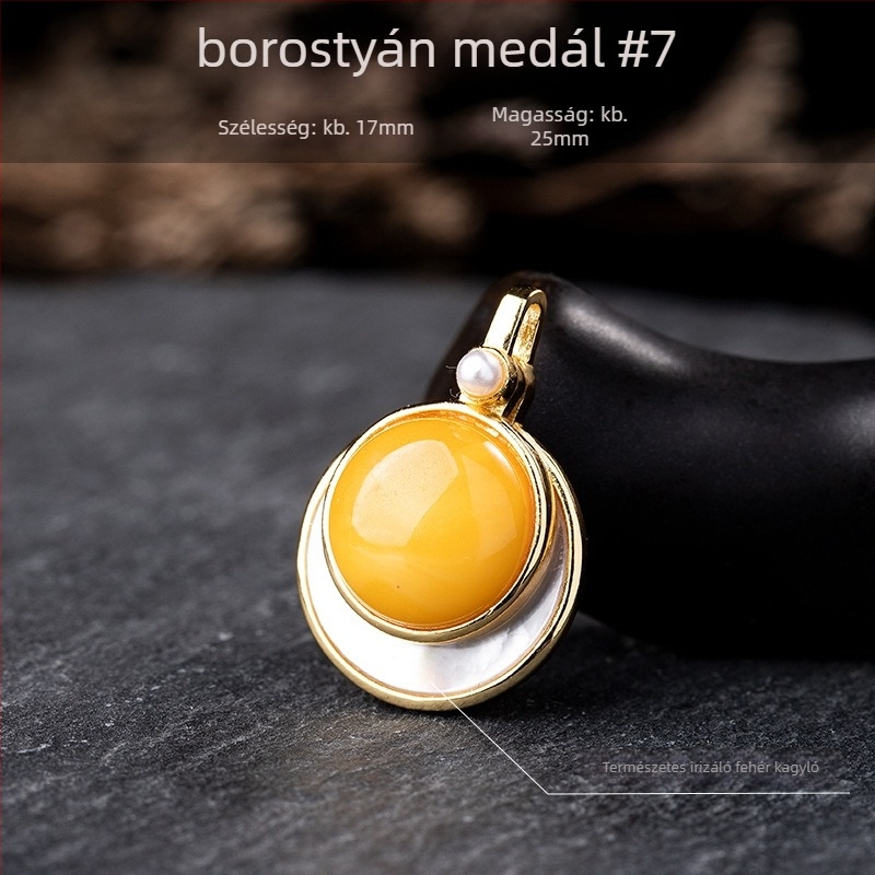 S925 ezüst berakásos borostyán medálos nyaklánc, geometriás kialakítás, Xingyu Jewelry, könnyű luxus stílus