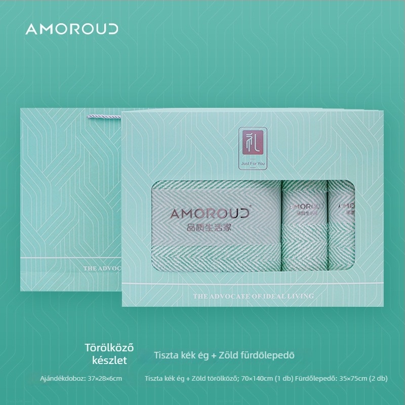 Mufando Fürdőtörölközők Ajándékdobozban – Elegáns Luxus Törölközők, Coral Fleece, 280 g, Varrás, Dobozos csomagolás