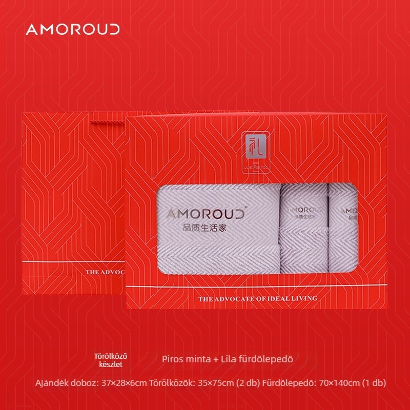 Mufando Fürdőtörölközők Ajándékdobozban – Elegáns Luxus Törölközők, Coral Fleece, 280 g, Varrás, Dobozos csomagolás