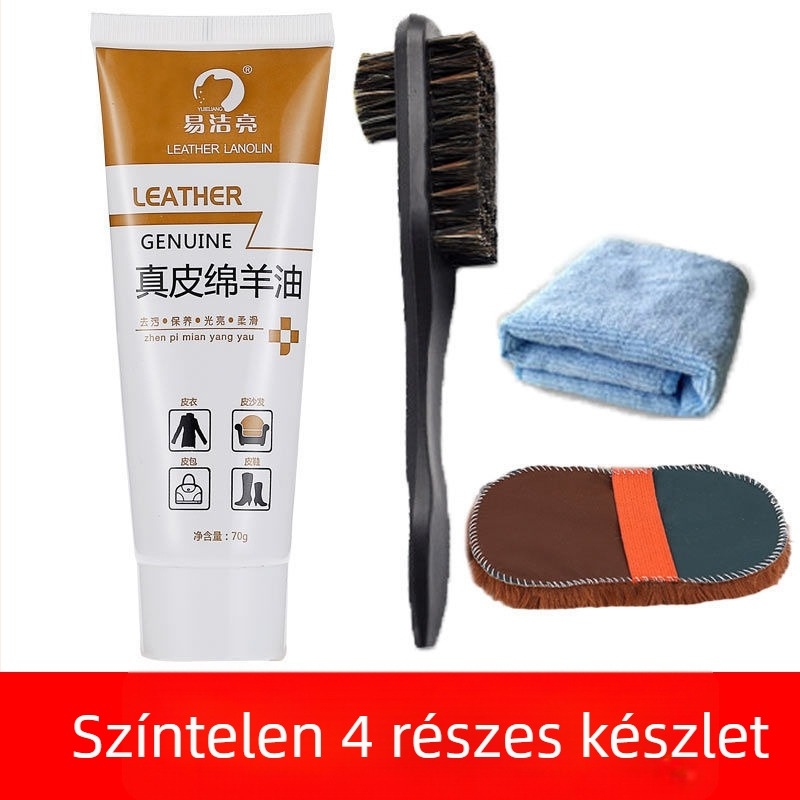 Bőr cipőpolírozó készlet – szilárd polírozó, karbantartó olaj és tisztító kefék készlet