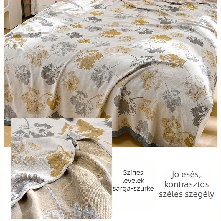 Bambuszrostból készült takaró – hűs Ice Silk érzet, egész évben használható, virágos minta, modern minimalist stílus, súly 800-999 g