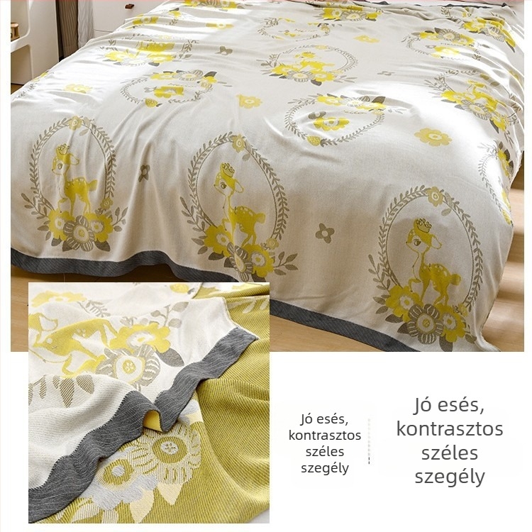 Bambuszrostból készült takaró – hűs Ice Silk érzet, egész évben használható, virágos minta, modern minimalist stílus, súly 800-999 g