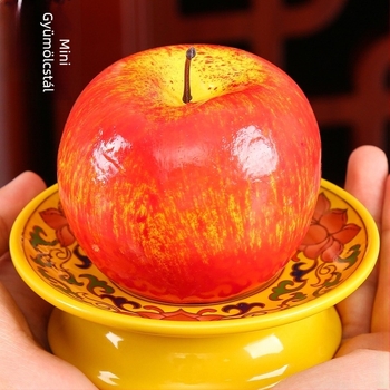 Buddha felé tartó gyümölcstál, dekorat selyem virággal, univerzális stílus, felület: más, születésnapi ajándék