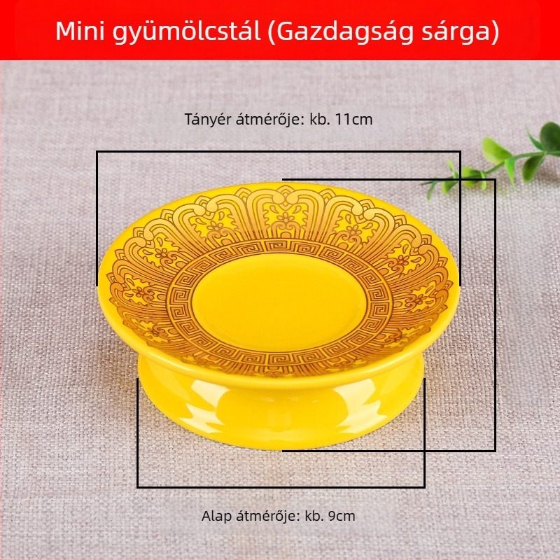 Buddha felé tartó gyümölcstál, dekorat selyem virággal, univerzális stílus, felület: más, születésnapi ajándék