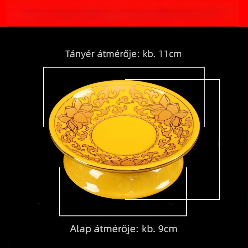 Buddha felé tartó gyümölcstál, dekorat selyem virággal, univerzális stílus, felület: más, születésnapi ajándék