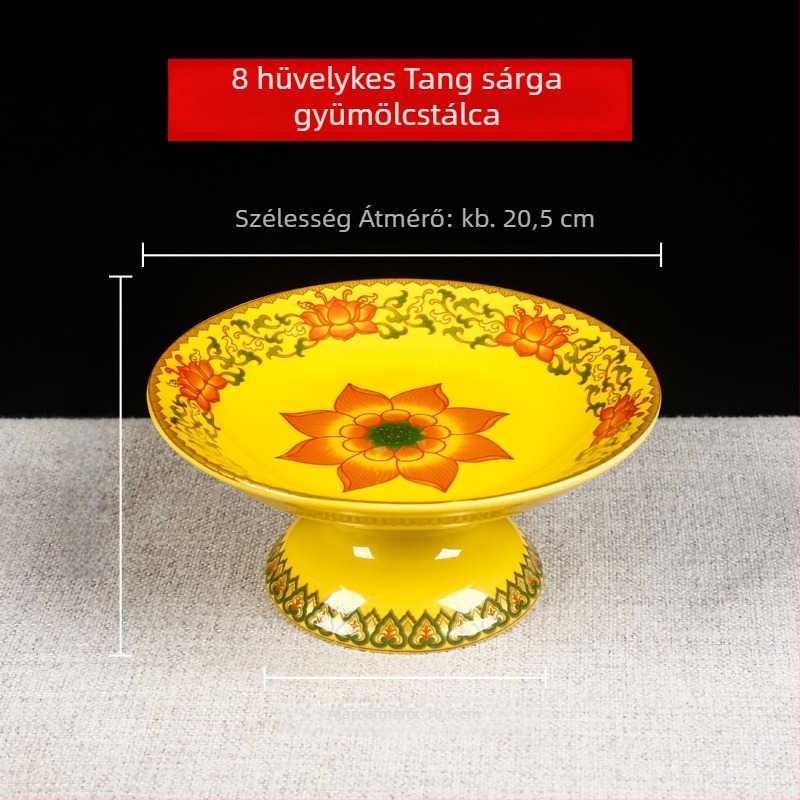 Buddha felé tartó gyümölcstál, dekorat selyem virággal, univerzális stílus, felület: más, születésnapi ajándék