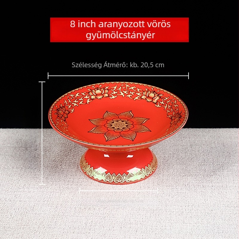 Buddha felé tartó gyümölcstál, dekorat selyem virággal, univerzális stílus, felület: más, születésnapi ajándék