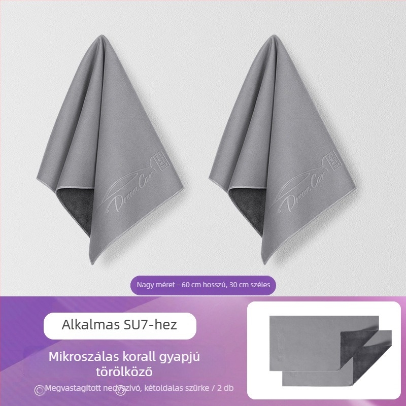 Xiaomi SU7/YU7 Autó belső tisztítására szolgáló törölköző – nedvszívó pamut rongy suede-hatású textúrával