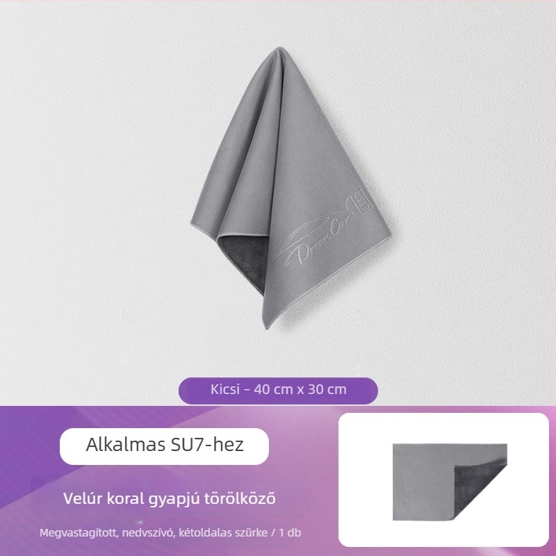 Xiaomi SU7/YU7 Autó belső tisztítására szolgáló törölköző – nedvszívó pamut rongy suede-hatású textúrával