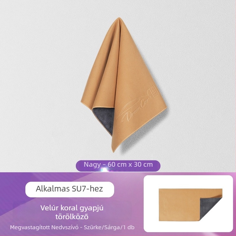Xiaomi SU7/YU7 Autó belső tisztítására szolgáló törölköző – nedvszívó pamut rongy suede-hatású textúrával