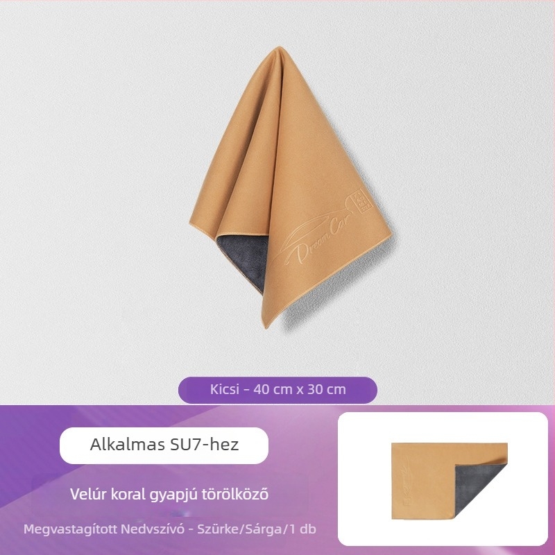 Xiaomi SU7/YU7 Autó belső tisztítására szolgáló törölköző – nedvszívó pamut rongy suede-hatású textúrával