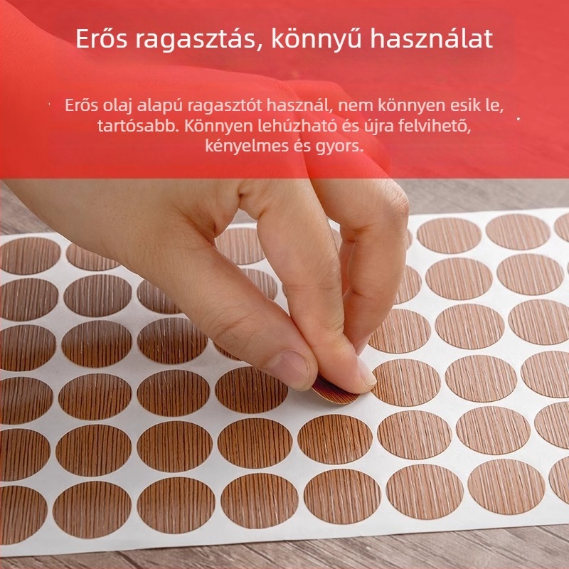 PVC önragasztó csavarlyuk fedők szekrényekhez és gardróbokhoz — dekoratív, porvédő matrica, 1 db
