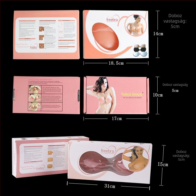 Szilikon melltartó betét csomagoló doboz, papírdoboz, szabványos vastagság, Independence márka, 2014 óta elérhető