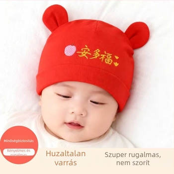 Baba pamutból készült sapka, két rétegű, légáteresztő és meleg, 0–6 hónapos