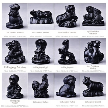 Természetes obszidián zodiákus állat szobor, állat forma, VVS tisztaság