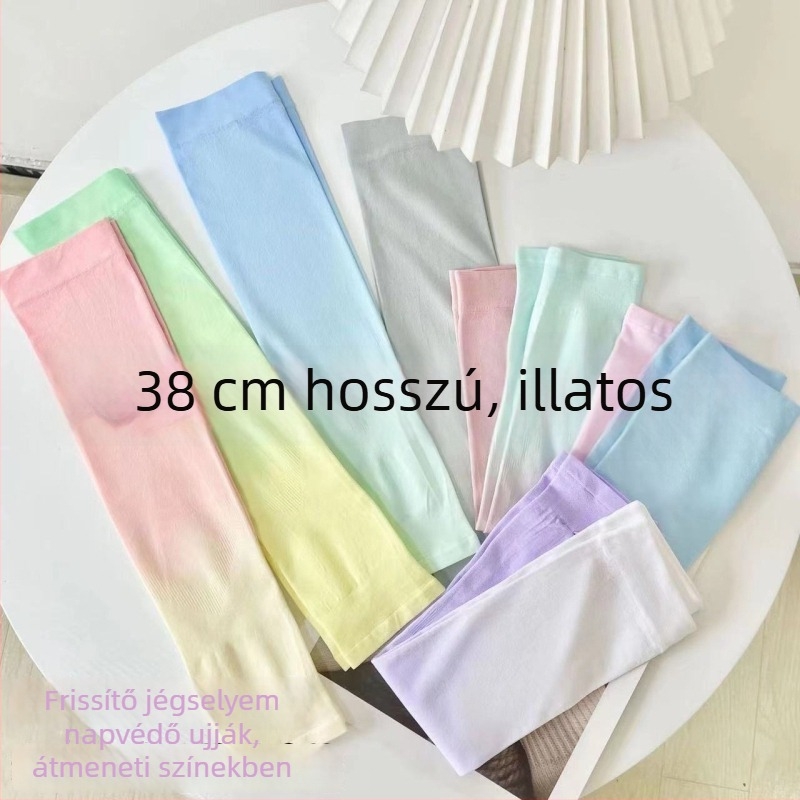 Gradient színű UV-védő karpánt, hűsítő ice silk anyag, nylon 81-95% tartalom, kültéri kerékpározáshoz és vezetéshez