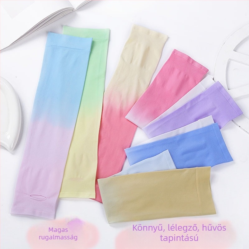 Gradient színű UV-védő karpánt, hűsítő ice silk anyag, nylon 81-95% tartalom, kültéri kerékpározáshoz és vezetéshez