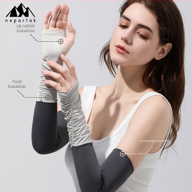 Nylon Ice Sleeves nőknek – UV védelem, kerékpárhoz és vezetéshez, minimalist stílus