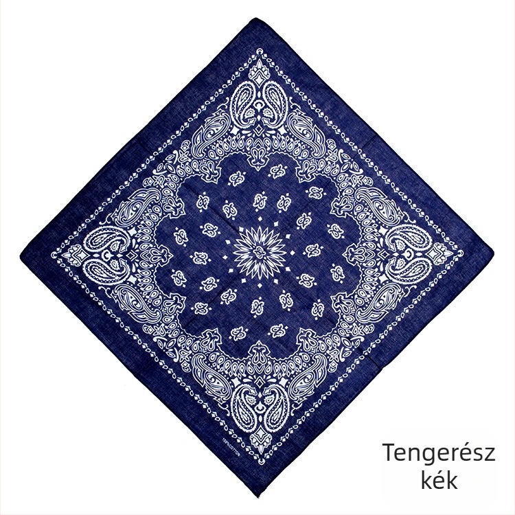 Turbán, 100% pamut, geometriai minta, sima szövés, négyszögletes stílus, nyomtatott