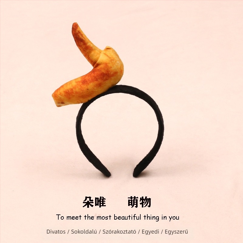 Hajcsat plüss étel motívumokkal - hot dog, kenyér, káposzta, gyümölcs és zöldségek gyermekeknek (2023 tavasz)