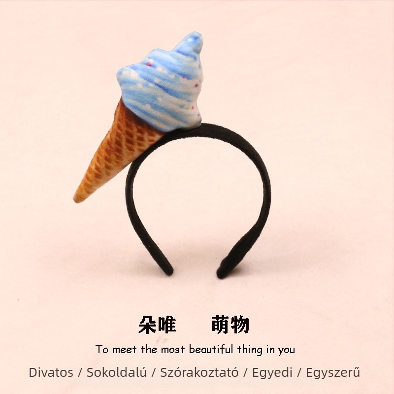 Hajcsat plüss étel motívumokkal - hot dog, kenyér, káposzta, gyümölcs és zöldségek gyermekeknek (2023 tavasz)