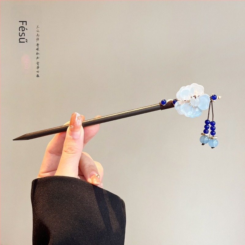 Fából készült hajcsat etnikus stílusban, modell Q1404, Yiwu Jade Jewelry