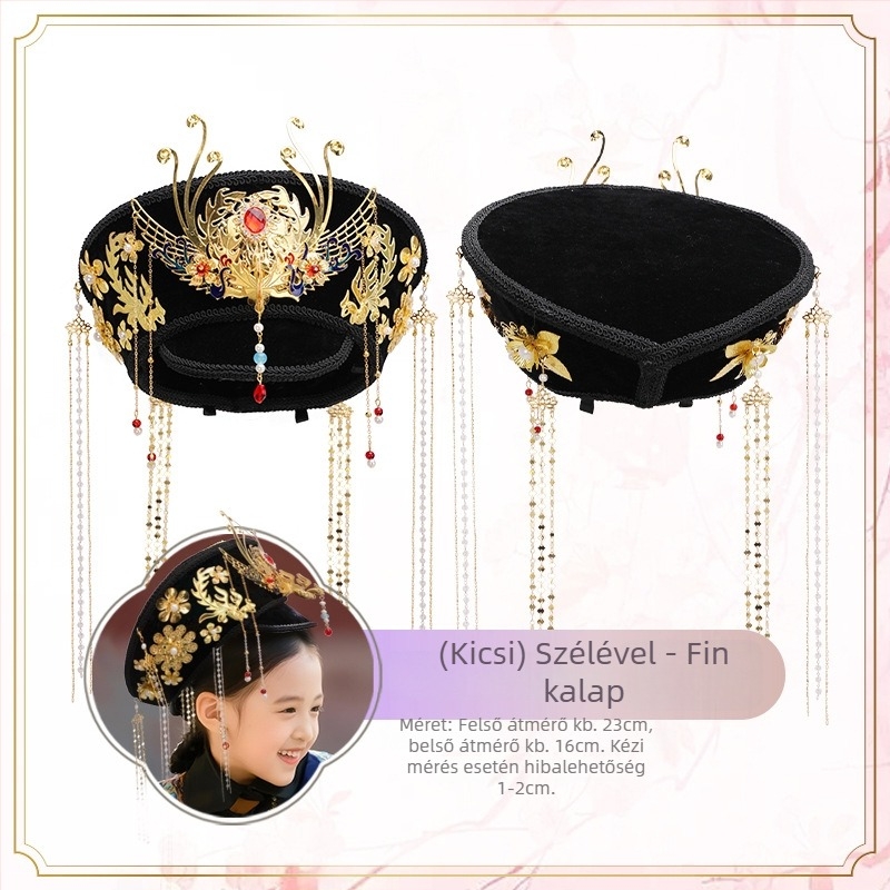 Gyermekeknek készült hajdísz, Wanyuefang, kézzel készített, anyag: ötvözet, típus: fejkendő és hajgumi, stílus: antik/retro