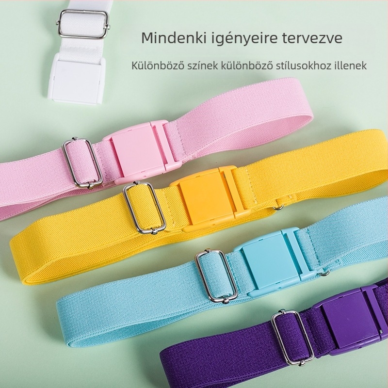 Rugalmas öv műanyag csattal, állítható hosszúságú, sokoldalú és divatos uniszex egyszínű dizájn