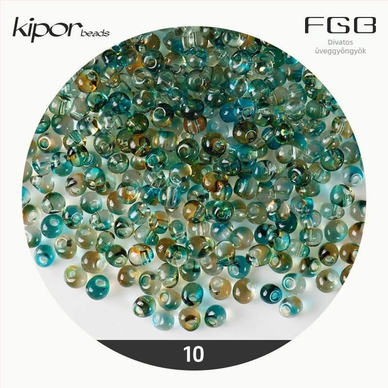 FGB több színű üveggyöngyök, 4 mm, kéttónus gradient vízcsepp formájú gyöngyök DIY ékszerekhez, átlátszó kevert gyöngyök