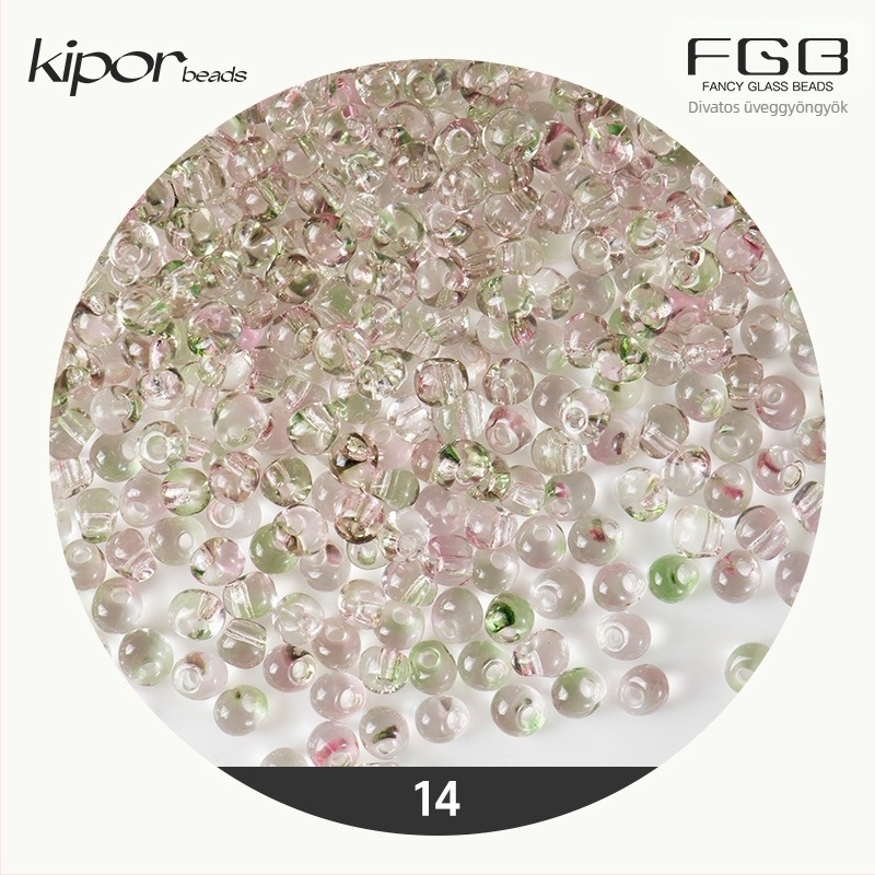 FGB több színű üveggyöngyök, 4 mm, kéttónus gradient vízcsepp formájú gyöngyök DIY ékszerekhez, átlátszó kevert gyöngyök