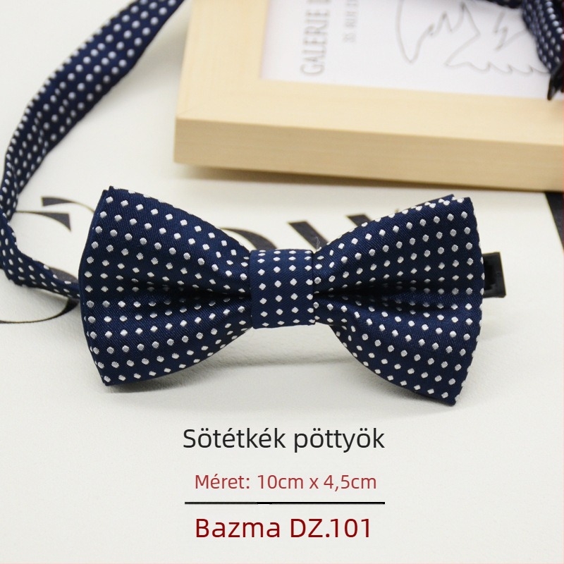 Gyerekeknek szóló pöttyös papion, koreai stílusú, jacquard szövés, poliészter anyag