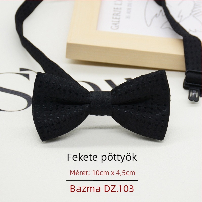 Gyerekeknek szóló pöttyös papion, koreai stílusú, jacquard szövés, poliészter anyag