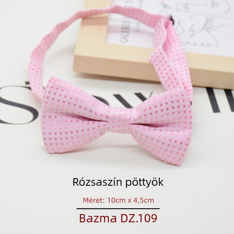 Gyerekeknek szóló pöttyös papion, koreai stílusú, jacquard szövés, poliészter anyag