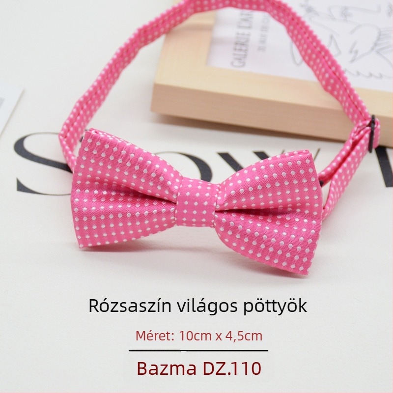 Gyerekeknek szóló pöttyös papion, koreai stílusú, jacquard szövés, poliészter anyag