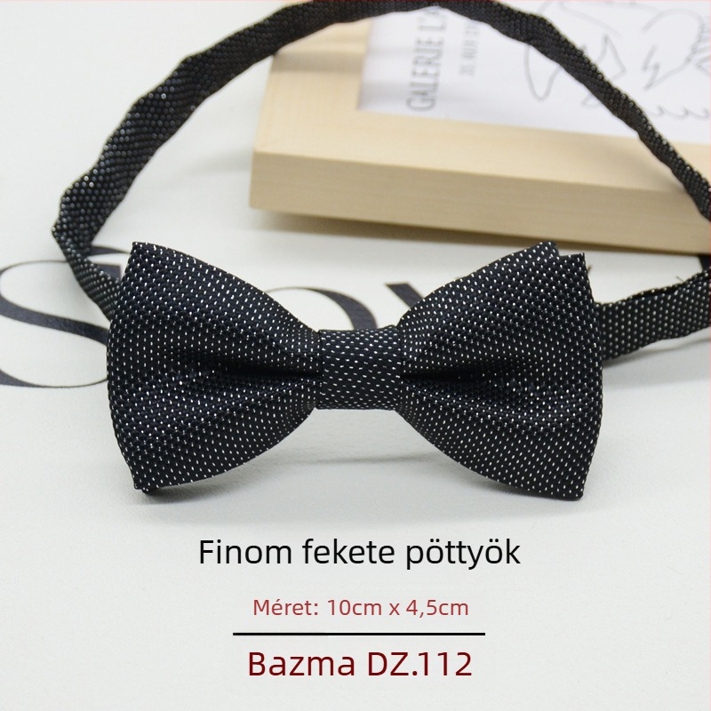 Gyerekeknek szóló pöttyös papion, koreai stílusú, jacquard szövés, poliészter anyag