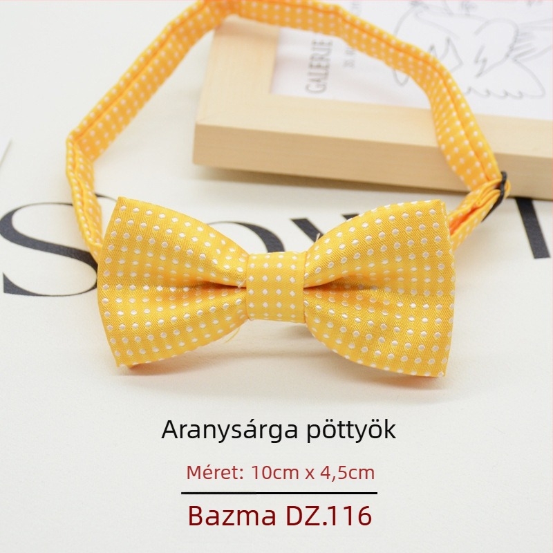 Gyerekeknek szóló pöttyös papion, koreai stílusú, jacquard szövés, poliészter anyag