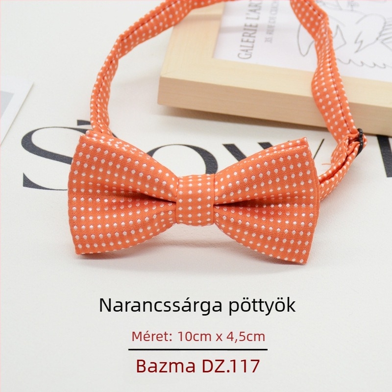 Gyerekeknek szóló pöttyös papion, koreai stílusú, jacquard szövés, poliészter anyag