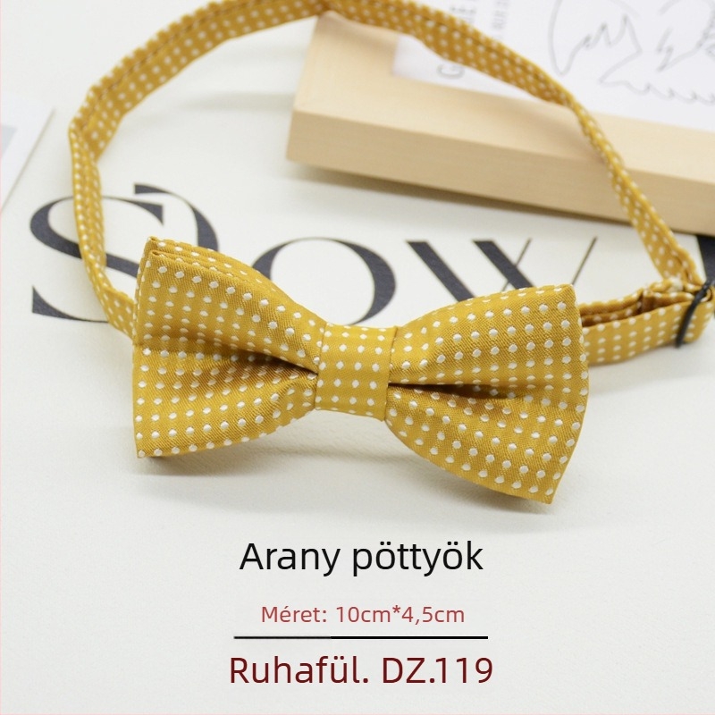 Gyerekeknek szóló pöttyös papion, koreai stílusú, jacquard szövés, poliészter anyag