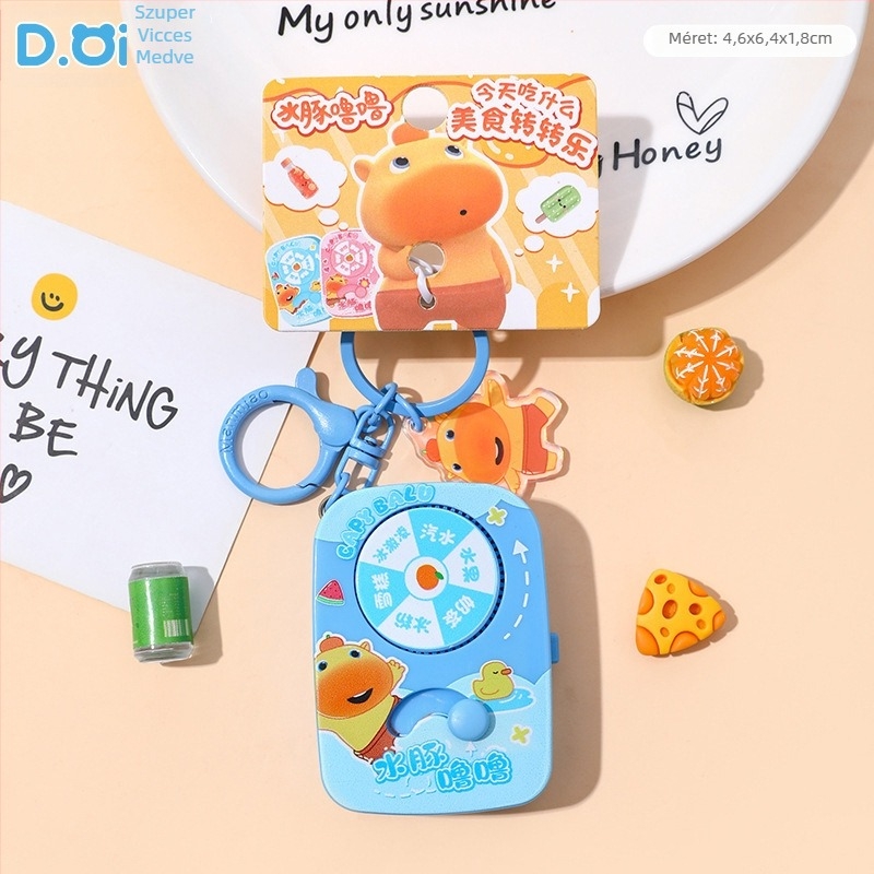 Capybara Lulu Squishy buborék kulcstartó – kreatív stresszoldó játék, táskadísz