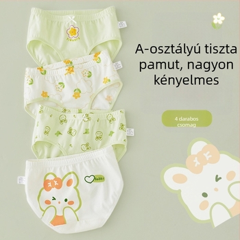 Lányok pamut alsónadrágja, A osztály, 6-12 éves, középmagas derekú, kényelmes, nyomásmentes
