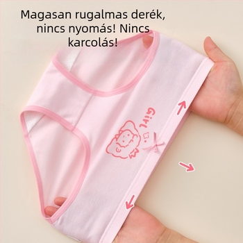 Lányok pamut alsónadrágja, A osztály, 6-12 éves, középmagas derekú, kényelmes, nyomásmentes